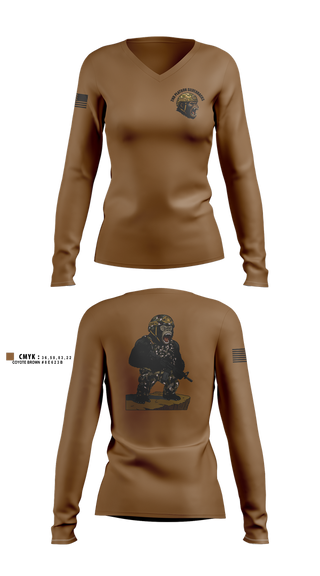 Womens Long Sleeve Vneck Shirt, 1136th MP Co, , Teamtime, Team time, sublimation, custom sports apparel, team uniforms, spirit wear, spiritwear, sports uniforms, custom shirts, team store, custom team store, fundraiser sports, apparel fundraiser