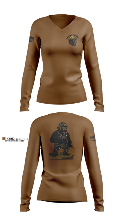 1136th MP Co 54858504 Women's Long Sleeve V-neck Shirt - 1