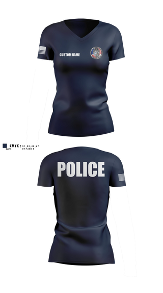 Womens Short Sleeve Vneck Shirt, Fort Walton Beach Police Department, Police, Teamtime, Team time, sublimation, custom sports apparel, team uniforms, spirit wear, spiritwear, sports uniforms, custom shirts, team store, custom team store, fundraiser sports, apparel fundraiser