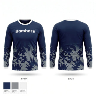 Long Sleeve Performance Shirt, Bombers, Baseball, Teamtime, Team time, sublimation, custom sports apparel, team uniforms, spirit wear, spiritwear, sports uniforms, custom shirts, team store, custom team store, fundraiser sports, apparel fundraiser