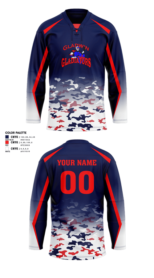 Hockey Jersey, Gladwin Gladiators, Ice Hockey, Teamtime, Team time, sublimation, custom sports apparel, team uniforms, spirit wear, spiritwear, sports uniforms, custom shirts, team store, custom team store, fundraiser sports, apparel fundraiser