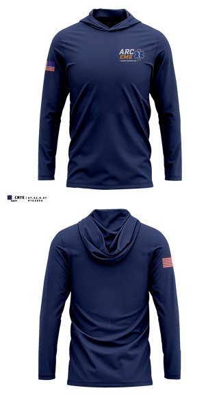 Long Sleeve hooded sunshirt, ARC EMS, EMS/EMT, Teamtime, Team time, sublimation, custom sports apparel, team uniforms, spirit wear, spiritwear, sports uniforms, custom shirts, team store, custom team store, fundraiser sports, apparel fundraiser