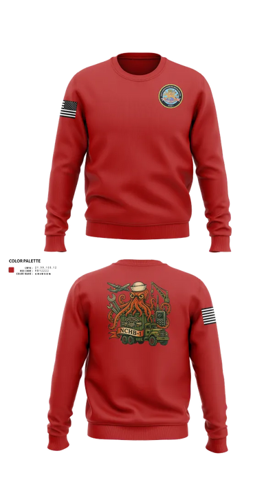 Navy Cargo Handling Battalion One 62031758 Crew Neck Sweatshirt - 22