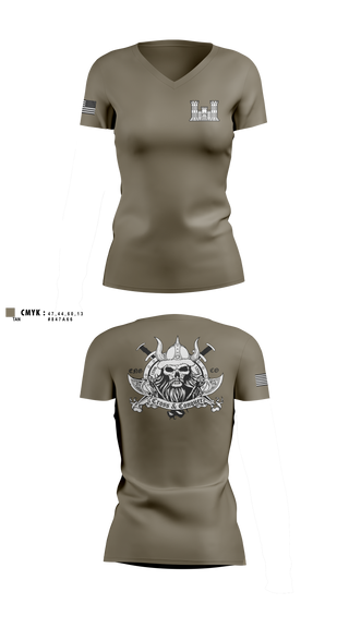 Womens Short Sleeve Vneck Shirt, 125 ENGINEER COMPANY, National Guard, Teamtime, Team time, sublimation, custom sports apparel, team uniforms, spirit wear, spiritwear, sports uniforms, custom shirts, team store, custom team store, fundraiser sports, apparel fundraiser