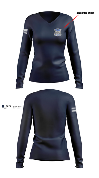 Womens Long Sleeve Vneck Shirt, ILSSA Boston, , Teamtime, Team time, sublimation, custom sports apparel, team uniforms, spirit wear, spiritwear, sports uniforms, custom shirts, team store, custom team store, fundraiser sports, apparel fundraiser