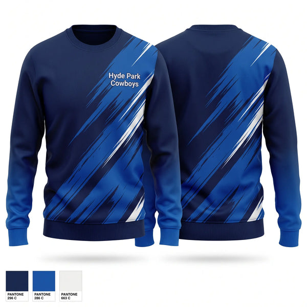Crew Neck Sweatshirt, Hyde park cowboys, Cheer, Teamtime, Team time, sublimation, custom sports apparel, team uniforms, spirit wear, spiritwear, sports uniforms, custom shirts, team store, custom team store, fundraiser sports, apparel fundraiser