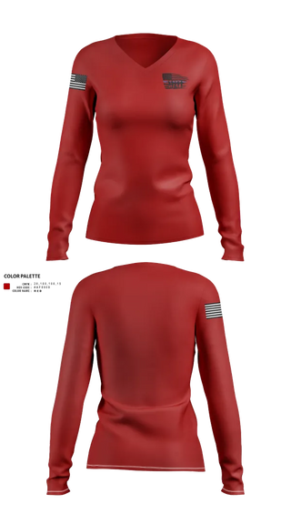 Womens Long Sleeve Vneck Shirt, McBee Police Department, , Teamtime, Team time, sublimation, custom sports apparel, team uniforms, spirit wear, spiritwear, sports uniforms, custom shirts, team store, custom team store, fundraiser sports, apparel fundraiser