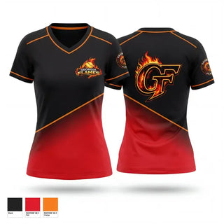 Womens Short Sleeve Vneck Shirt, Georgia Flames, Softball, Teamtime, Team time, sublimation, custom sports apparel, team uniforms, spirit wear, spiritwear, sports uniforms, custom shirts, team store, custom team store, fundraiser sports, apparel fundraiser