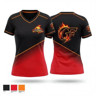 Georgia Flames 97839572 Women's Short Sleeve V-neck Shirt - 1