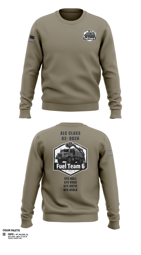 Crew Neck Sweatshirt, Fuel Team 6, Army, Teamtime, Team time, sublimation, custom sports apparel, team uniforms, spirit wear, spiritwear, sports uniforms, custom shirts, team store, custom team store, fundraiser sports, apparel fundraiser