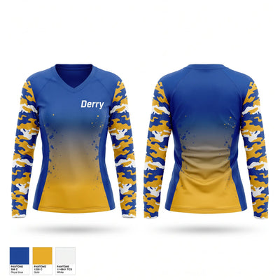 Derry Women's Long Sleeve V-neck Shirt - 1