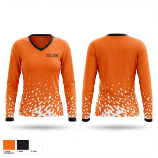 Womens Long Sleeve Vneck Shirt, Tigers, Baseball, Teamtime, Team time, sublimation, custom sports apparel, team uniforms, spirit wear, spiritwear, sports uniforms, custom shirts, team store, custom team store, fundraiser sports, apparel fundraiser