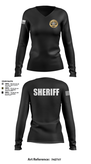 Womens Long Sleeve Vneck Shirt, Greene County Sheriff’s Office, Police, Teamtime, Team time, sublimation, custom sports apparel, team uniforms, spirit wear, spiritwear, sports uniforms, custom shirts, team store, custom team store, fundraiser sports, apparel fundraiser