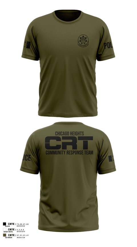 Old School Cotton Feel Shirt, Chicago Heights Community Response Team, Police, Teamtime, Team time, sublimation, custom sports apparel, team uniforms, spirit wear, spiritwear, sports uniforms, custom shirts, team store, custom team store, fundraiser sports, apparel fundraiser