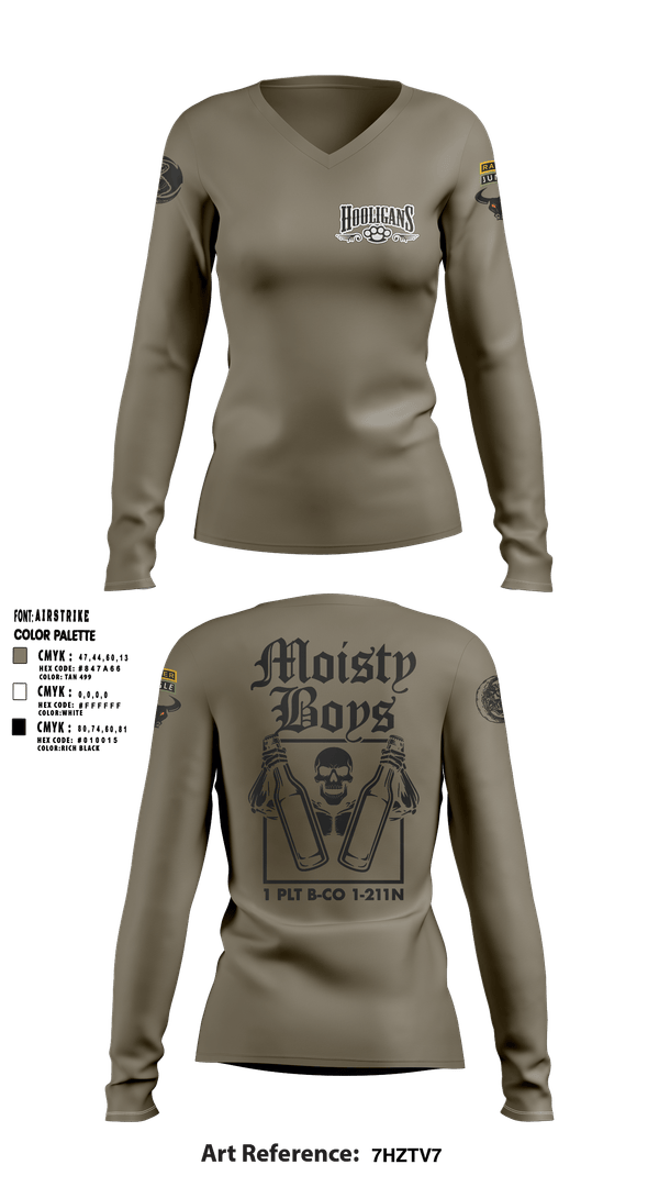 Womens Long Sleeve Vneck Shirt, 1-21 bulls 2nd pltFBCW, Army, Teamtime, Team time, sublimation, custom sports apparel, team uniforms, spirit wear, spiritwear, sports uniforms, custom shirts, team store, custom team store, fundraiser sports, apparel fundraiser