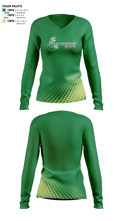 Negative Split Racing 34974341 Women's Long Sleeve V-neck Shirt - 2