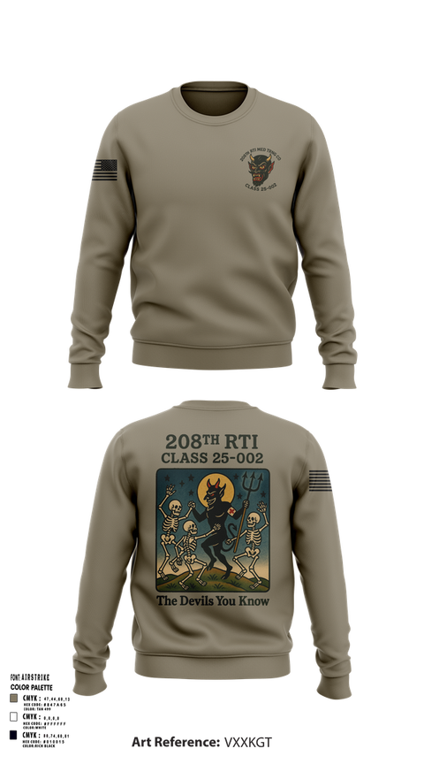 Crew Neck Sweatshirt, 208th RTI MED TRNG CO Class 25-002, , Teamtime, Team time, sublimation, custom sports apparel, team uniforms, spirit wear, spiritwear, sports uniforms, custom shirts, team store, custom team store, fundraiser sports, apparel fundraiser