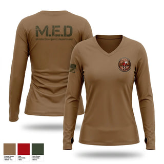 Womens Long Sleeve Vneck Shirt, 161 MDG MED, Air Force, Teamtime, Team time, sublimation, custom sports apparel, team uniforms, spirit wear, spiritwear, sports uniforms, custom shirts, team store, custom team store, fundraiser sports, apparel fundraiser