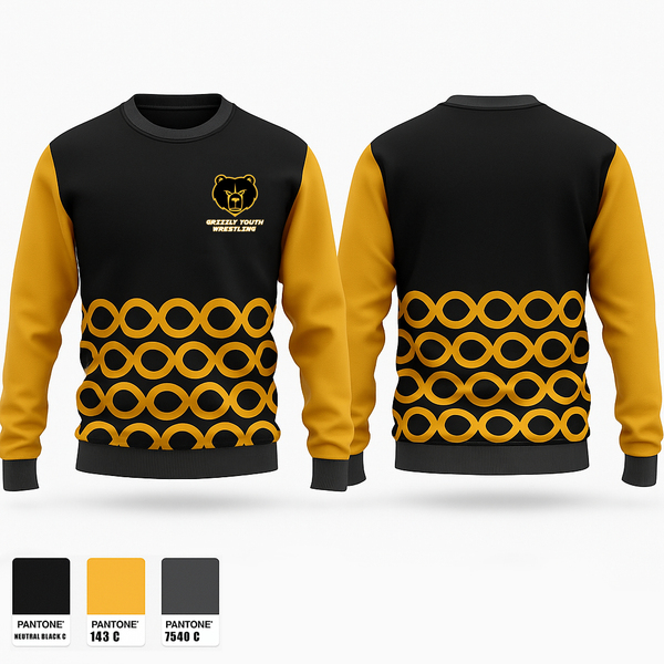 Crew Neck Sweatshirt, Grizzly Youth Wrestling Club, Wrestling, Teamtime, Team time, sublimation, custom sports apparel, team uniforms, spirit wear, spiritwear, sports uniforms, custom shirts, team store, custom team store, fundraiser sports, apparel fundraiser