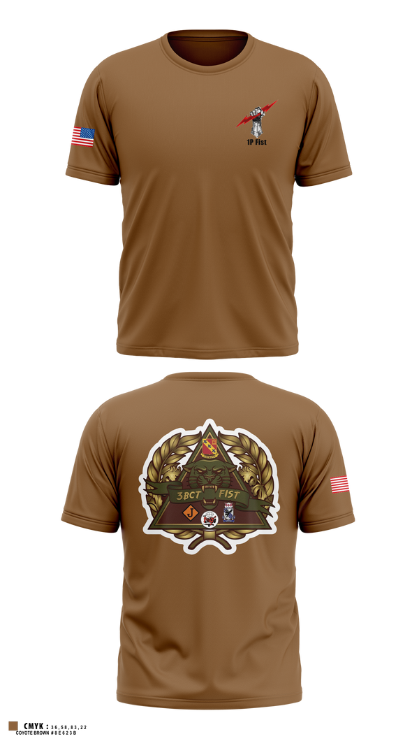 Old School Cotton Feel Shirt, 1P FIST, Army, Teamtime, Team time, sublimation, custom sports apparel, team uniforms, spirit wear, spiritwear, sports uniforms, custom shirts, team store, custom team store, fundraiser sports, apparel fundraiser