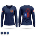 Farmersville fire/ EMS Women's Long Sleeve V-neck Shirt - 1