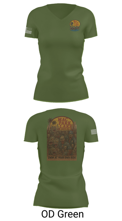 MACARTHUR PARK UNIT 16981211 Women's Short Sleeve V-neck Shirt - 46