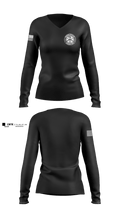 Indiana University of Pennsylvania Warrior Battalion 50902716 Women's Long Sleeve V-neck Shirt - 2