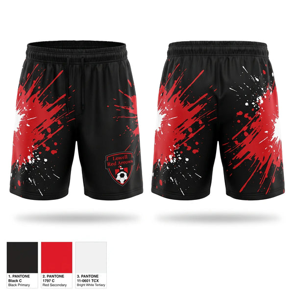 Athletic Shorts With Pockets, Lowell Red Arrows, Men's Soccer, Teamtime, Team time, sublimation, custom sports apparel, team uniforms, spirit wear, spiritwear, sports uniforms, custom shirts, team store, custom team store, fundraiser sports, apparel fundraiser