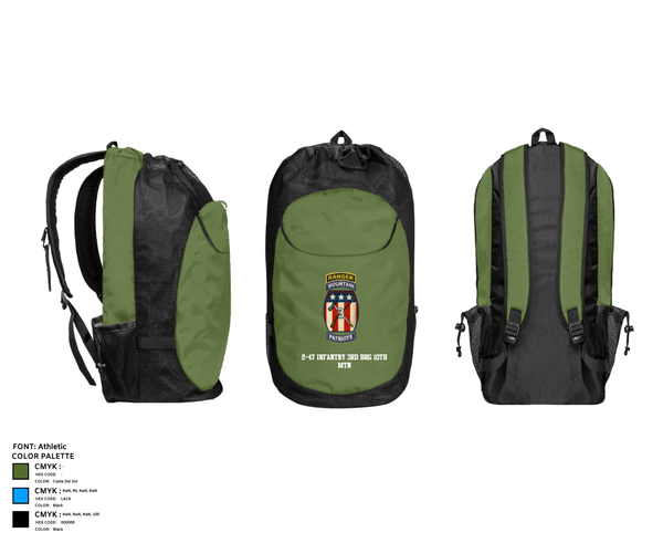Gear Bag, 2-47 infantry 3rd BRG 10th MTN, Army, Teamtime, Team time, sublimation, custom sports apparel, team uniforms, spirit wear, spiritwear, sports uniforms, custom shirts, team store, custom team store, fundraiser sports, apparel fundraiser