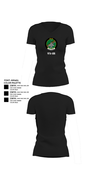 VFA-105 2831064 Women's Short Sleeve V-neck Shirt - 23