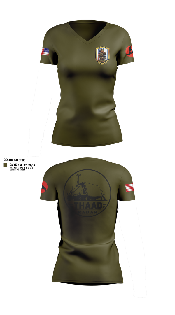 Womens Short Sleeve Vneck Shirt, 13th MDB, Army, Teamtime, Team time, sublimation, custom sports apparel, team uniforms, spirit wear, spiritwear, sports uniforms, custom shirts, team store, custom team store, fundraiser sports, apparel fundraiser