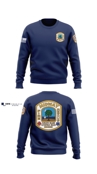 Crew Neck Sweatshirt, Midway Fire Rescue, Fire Department, Teamtime, Team time, sublimation, custom sports apparel, team uniforms, spirit wear, spiritwear, sports uniforms, custom shirts, team store, custom team store, fundraiser sports, apparel fundraiser