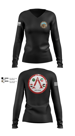 Womens Long Sleeve Vneck Shirt, 650th RSG, Army, Teamtime, Team time, sublimation, custom sports apparel, team uniforms, spirit wear, spiritwear, sports uniforms, custom shirts, team store, custom team store, fundraiser sports, apparel fundraiser