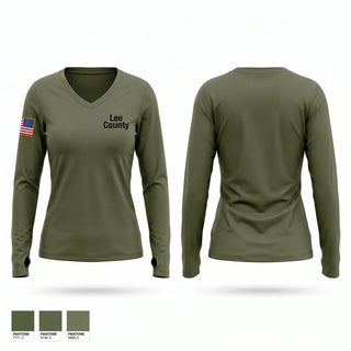 Womens Long Sleeve Vneck Shirt, Lee County, Police, Teamtime, Team time, sublimation, custom sports apparel, team uniforms, spirit wear, spiritwear, sports uniforms, custom shirts, team store, custom team store, fundraiser sports, apparel fundraiser