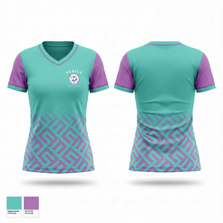Womens Short Sleeve Vneck Shirt, Rebels, Women's Soccer, Teamtime, Team time, sublimation, custom sports apparel, team uniforms, spirit wear, spiritwear, sports uniforms, custom shirts, team store, custom team store, fundraiser sports, apparel fundraiser