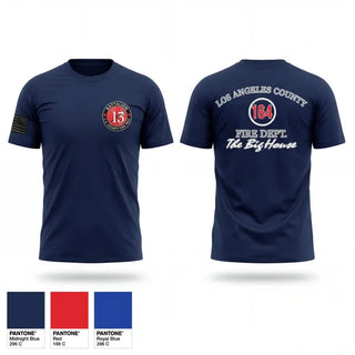 Old School Cotton Feel Shirt, LA County Firehouse 164, Fire Department, Teamtime, Team time, sublimation, custom sports apparel, team uniforms, spirit wear, spiritwear, sports uniforms, custom shirts, team store, custom team store, fundraiser sports, apparel fundraiser