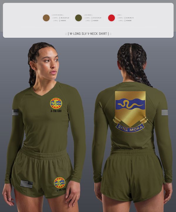 Womens Long Sleeve Vneck Shirt, 3-116 CAV, , Teamtime, Team time, sublimation, custom sports apparel, team uniforms, spirit wear, spiritwear, sports uniforms, custom shirts, team store, custom team store, fundraiser sports, apparel fundraiser