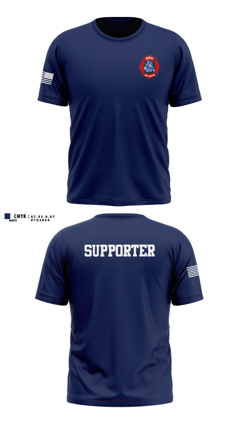 Soft Poly Tee Cotton Like Feel, Rice Fire Dept, Fire Department, Teamtime, Team time, sublimation, custom sports apparel, team uniforms, spirit wear, spiritwear, sports uniforms, custom shirts, team store, custom team store, fundraiser sports, apparel fundraiser