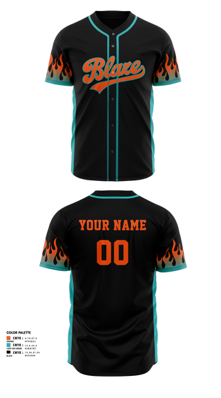 Full Button Softball Jersey, Blaze, Softball, Teamtime, Team time, sublimation, custom sports apparel, team uniforms, spirit wear, spiritwear, sports uniforms, custom shirts, team store, custom team store, fundraiser sports, apparel fundraiser