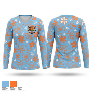 Womens Long Sleeve Vneck Shirt, Epstien islanders, Ice Hockey, Teamtime, Team time, sublimation, custom sports apparel, team uniforms, spirit wear, spiritwear, sports uniforms, custom shirts, team store, custom team store, fundraiser sports, apparel fundraiser
