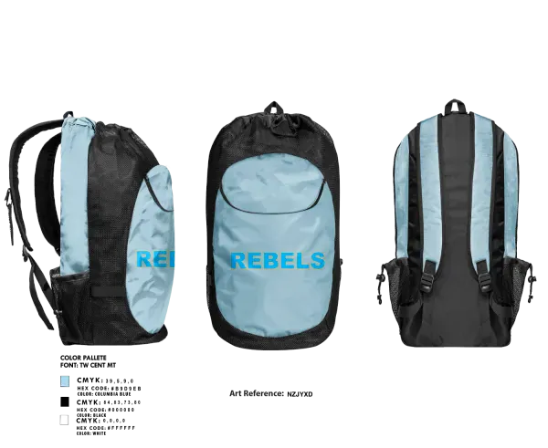 Gear Bag, Rebels, Softball, Teamtime, Team time, sublimation, custom sports apparel, team uniforms, spirit wear, spiritwear, sports uniforms, custom shirts, team store, custom team store, fundraiser sports, apparel fundraiser
