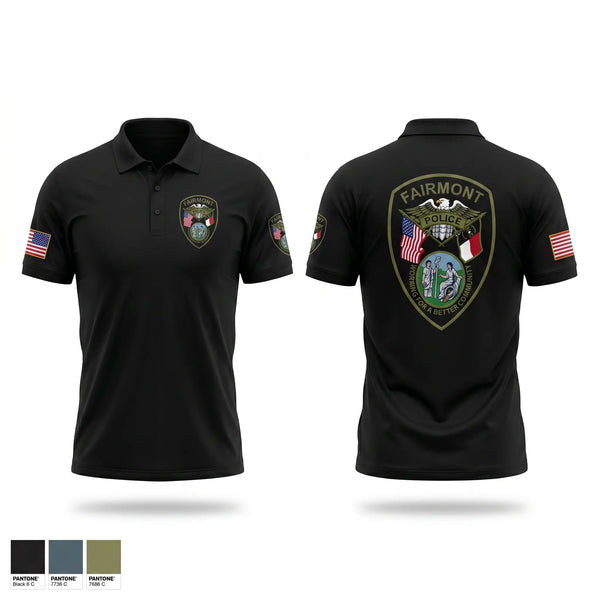 Short Sleeve Performance Polo, Fairmont Police Department, Police, Teamtime, Team time, sublimation, custom sports apparel, team uniforms, spirit wear, spiritwear, sports uniforms, custom shirts, team store, custom team store, fundraiser sports, apparel fundraiser