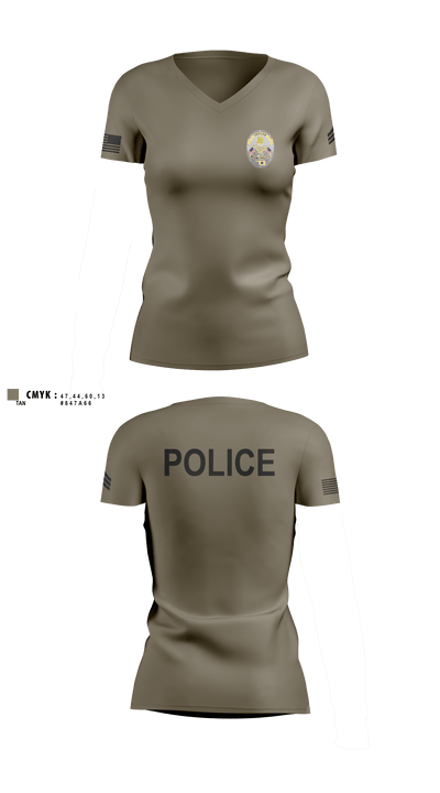 Miami Police Department 88232990 Women's Short Sleeve V-neck Shirt - 2