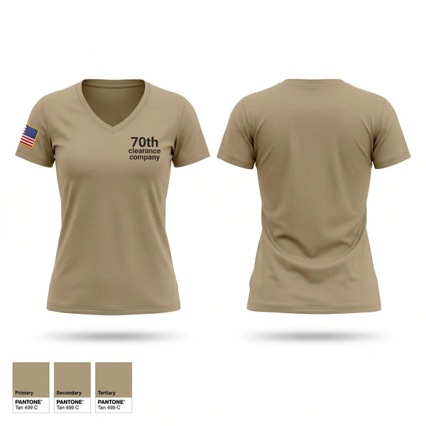 Womens Short Sleeve Vneck Shirt, 70th clearance company, Army, Teamtime, Team time, sublimation, custom sports apparel, team uniforms, spirit wear, spiritwear, sports uniforms, custom shirts, team store, custom team store, fundraiser sports, apparel fundraiser