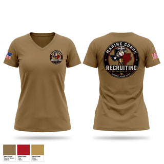 Womens Short Sleeve Vneck Shirt, Recruiting station Stephenville, Marines, Teamtime, Team time, sublimation, custom sports apparel, team uniforms, spirit wear, spiritwear, sports uniforms, custom shirts, team store, custom team store, fundraiser sports, apparel fundraiser