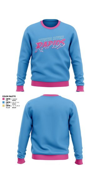 Crew Neck Sweatshirt, Mystic River Rapids, Baseball, Teamtime, Team time, sublimation, custom sports apparel, team uniforms, spirit wear, spiritwear, sports uniforms, custom shirts, team store, custom team store, fundraiser sports, apparel fundraiser