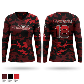 Womens Long Sleeve Vneck Shirt, Northeastern Assassins, E-Sports, Teamtime, Team time, sublimation, custom sports apparel, team uniforms, spirit wear, spiritwear, sports uniforms, custom shirts, team store, custom team store, fundraiser sports, apparel fundraiser