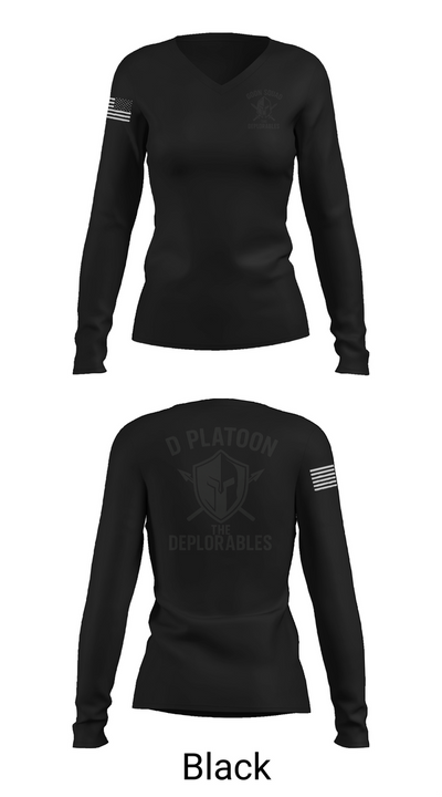D Platoon 37319682 Women's Long Sleeve V-neck Shirt - 35