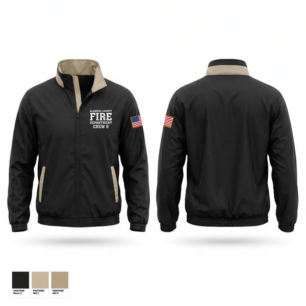Windbreaker, Alameda County Fire Department Crew 8, Fire Department, Teamtime, Team time, sublimation, custom sports apparel, team uniforms, spirit wear, spiritwear, sports uniforms, custom shirts, team store, custom team store, fundraiser sports, apparel fundraiser