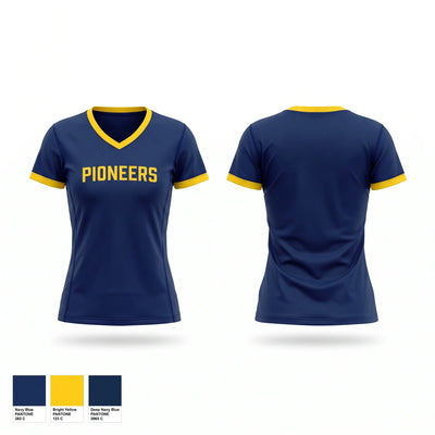 PIONEERS Women's Short Sleeve V-neck Shirt - 1
